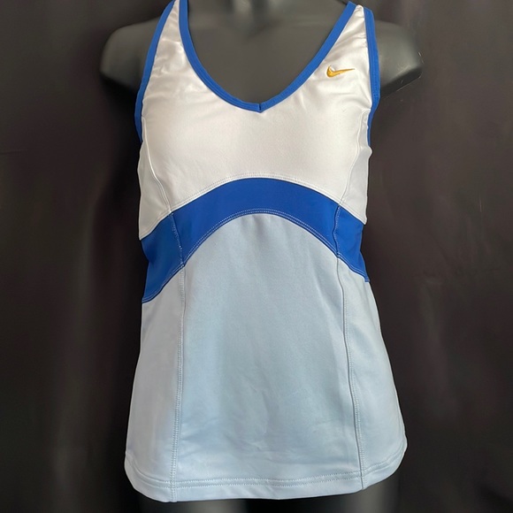 Nike Dri-Fit training tank racerback with built in bra support V neck Sz S - Picture 1 of 5